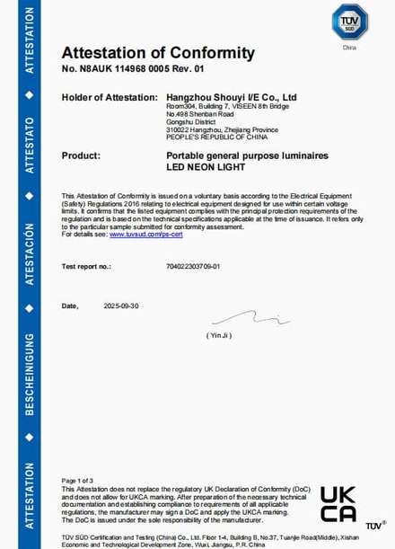 EMC Report (TÜV - Neon Signs) 