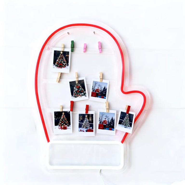 Santa Glove Neon Frame