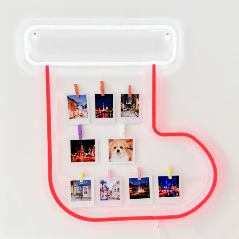Santa Sock Neon Frame