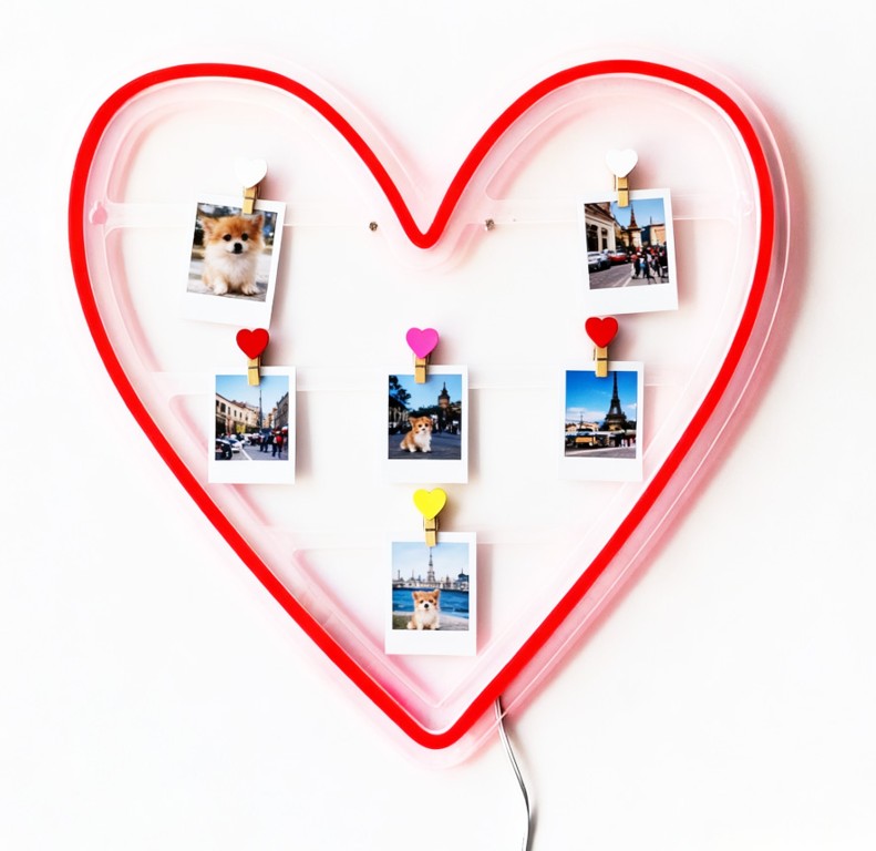 Red Heart Neon Frame