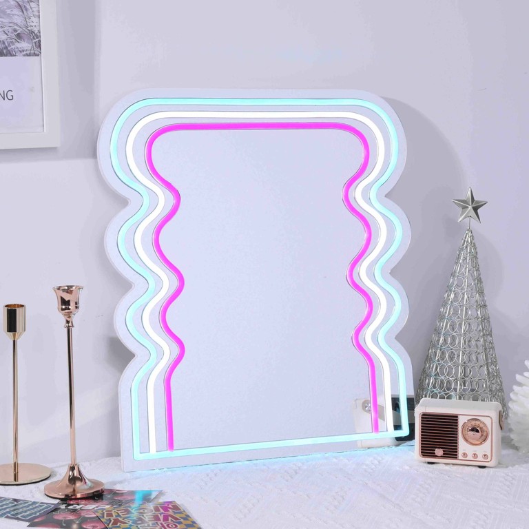 Wavy  Neon Mirror
