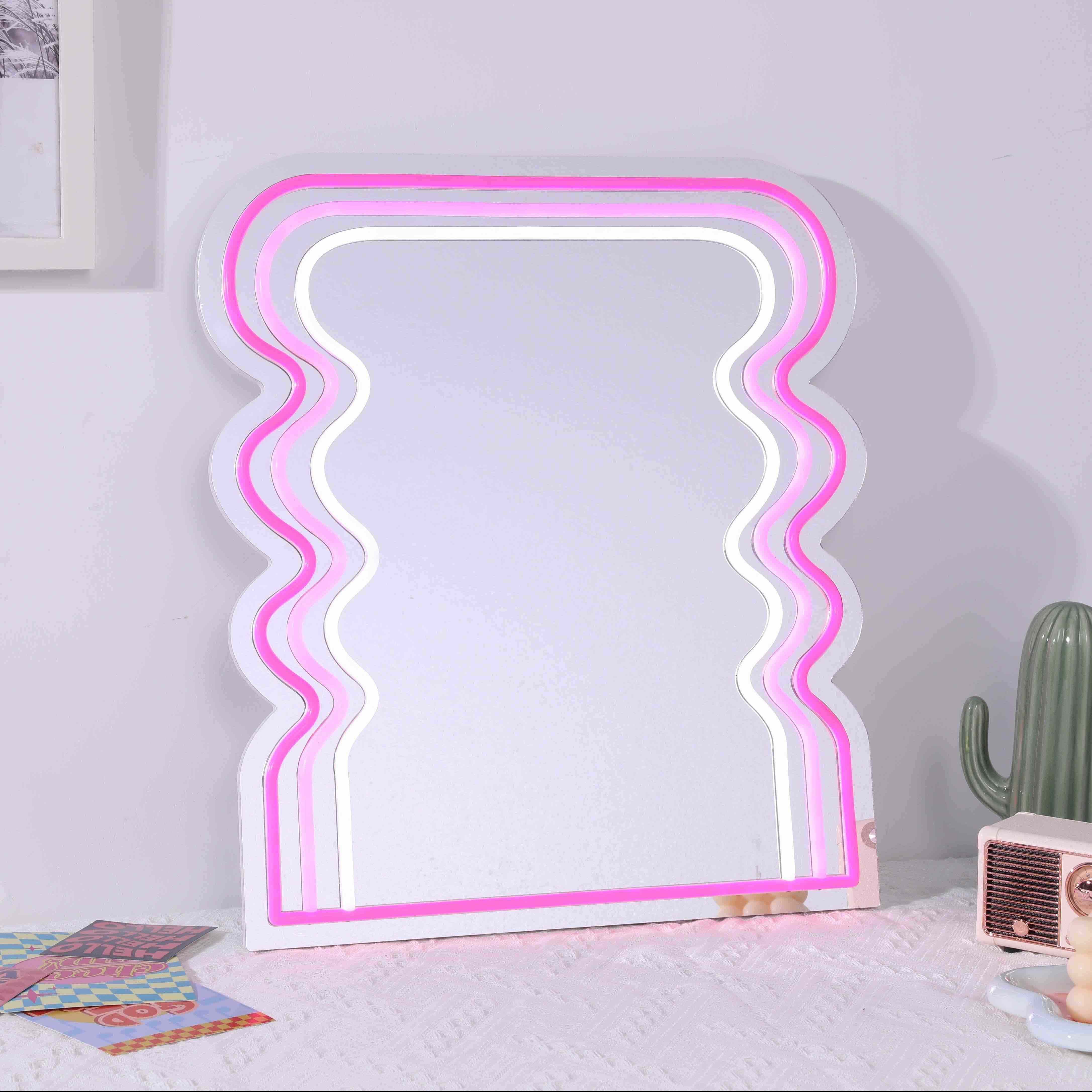 Wavy Neon Mirror