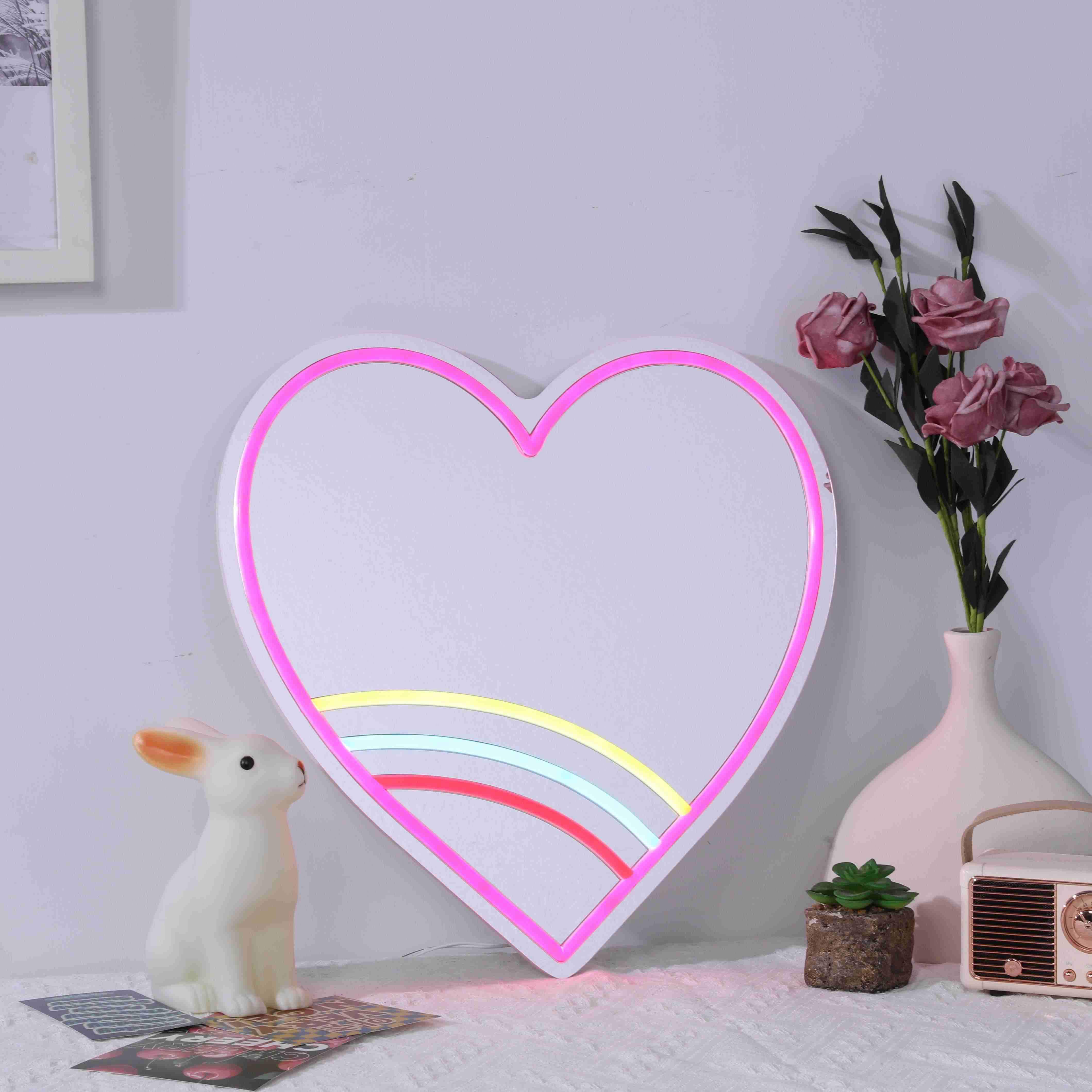 Heart Neon Mirror