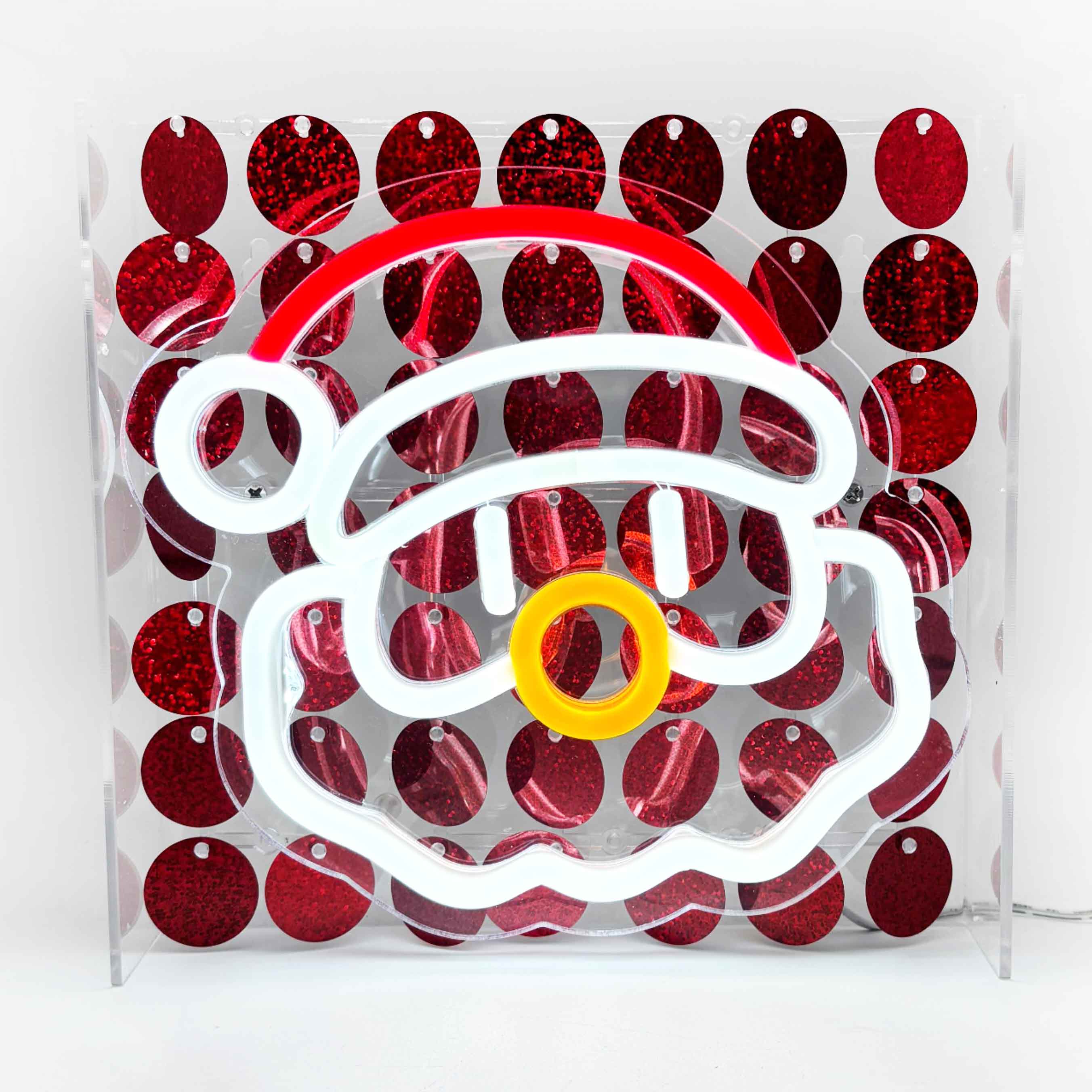 Santa Sequin Neon Box