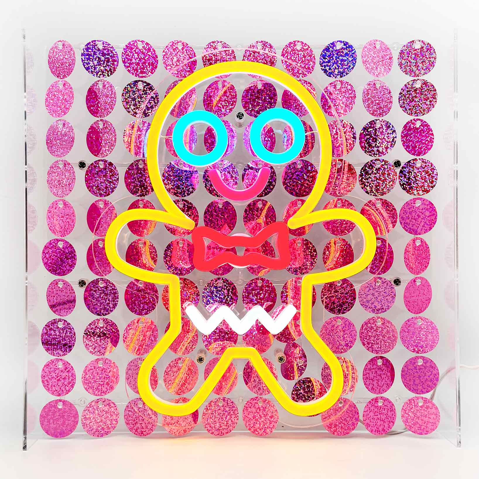 Gingerbread Man Sequin Neon Box