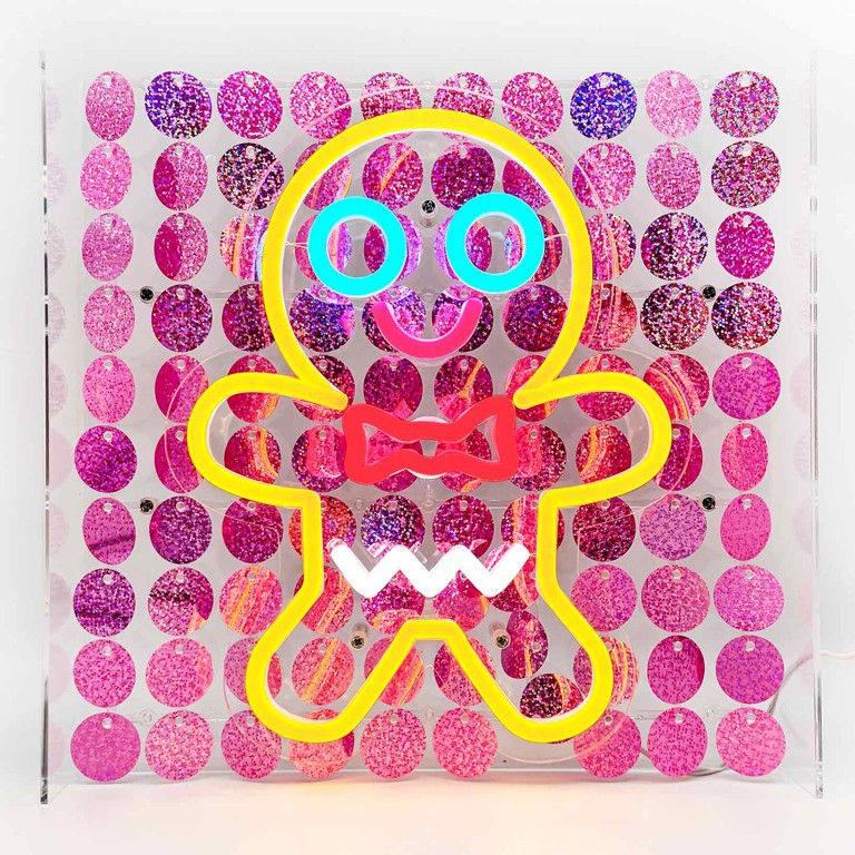 Gingerbread Man Sequin Neon Box