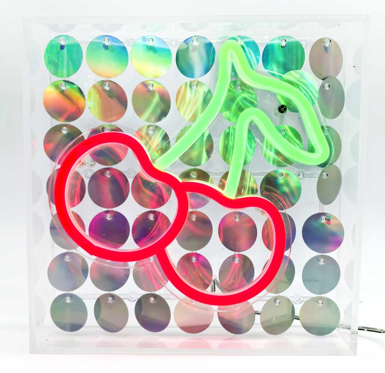 Cherry Sequin Neon Box