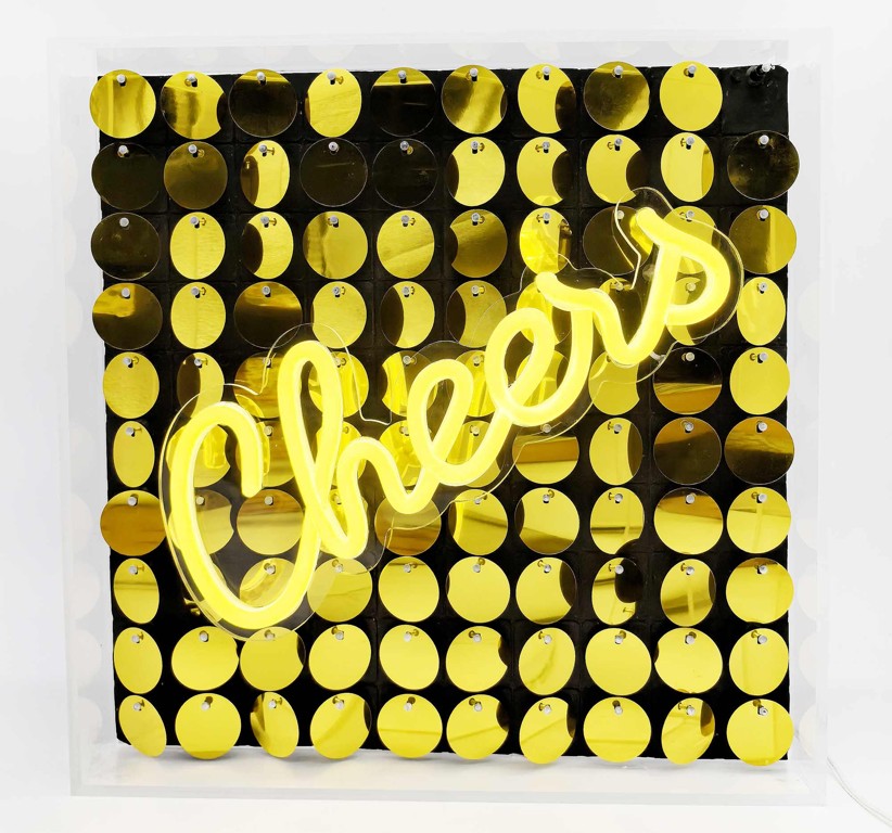 Cheers Sequin Neon Box
